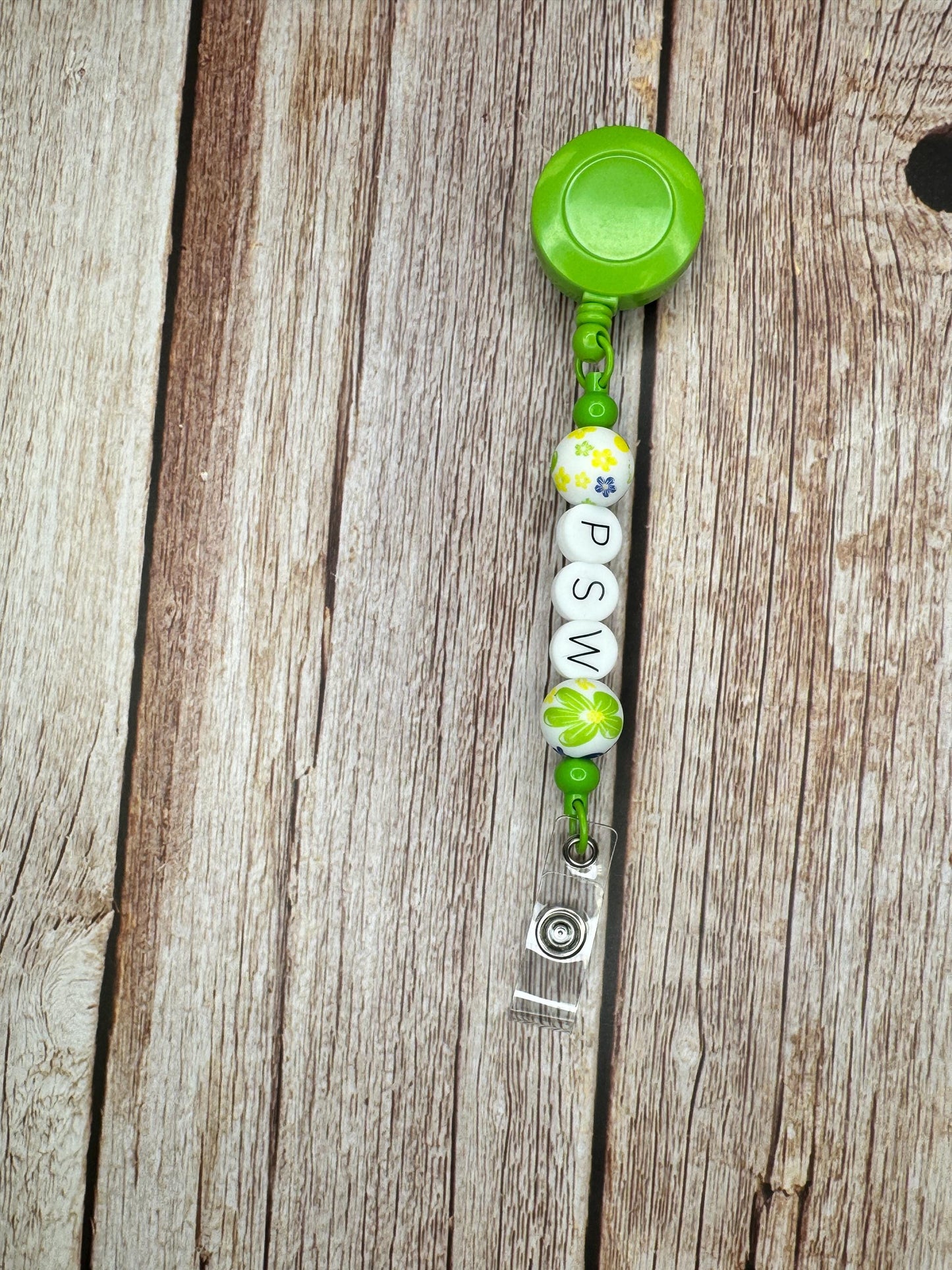 PSW Badge Reel: Retractable ID Holder with Silicone Beads
