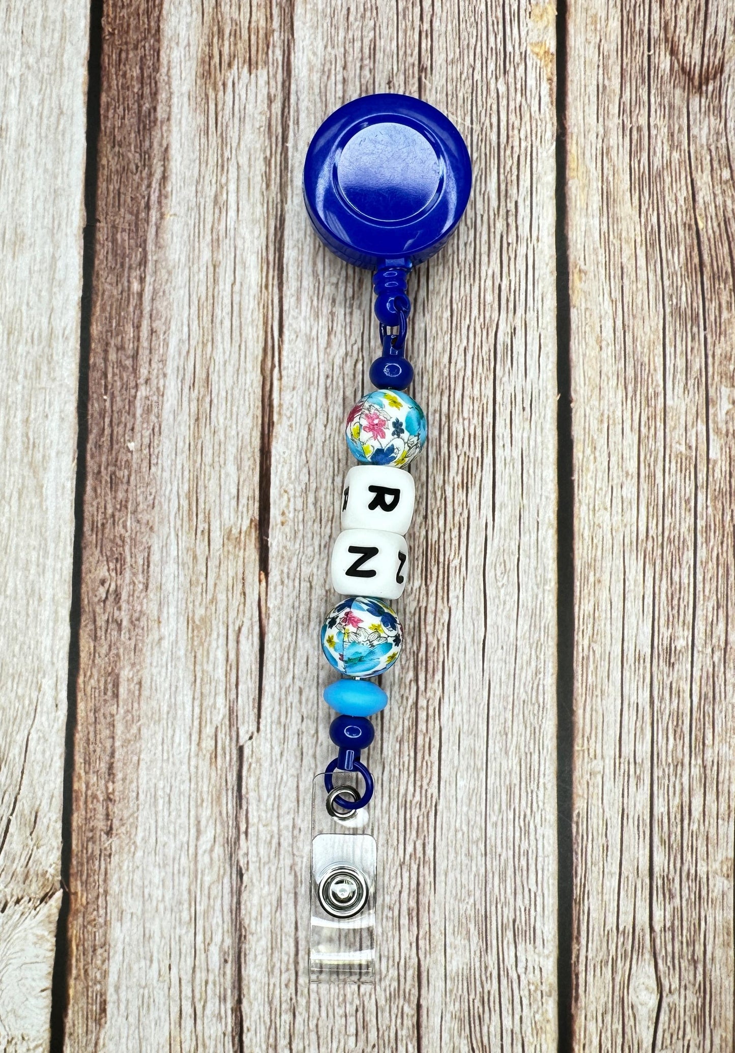 Custom RN Badge Reel: Silicone Beads, Nurse Gift