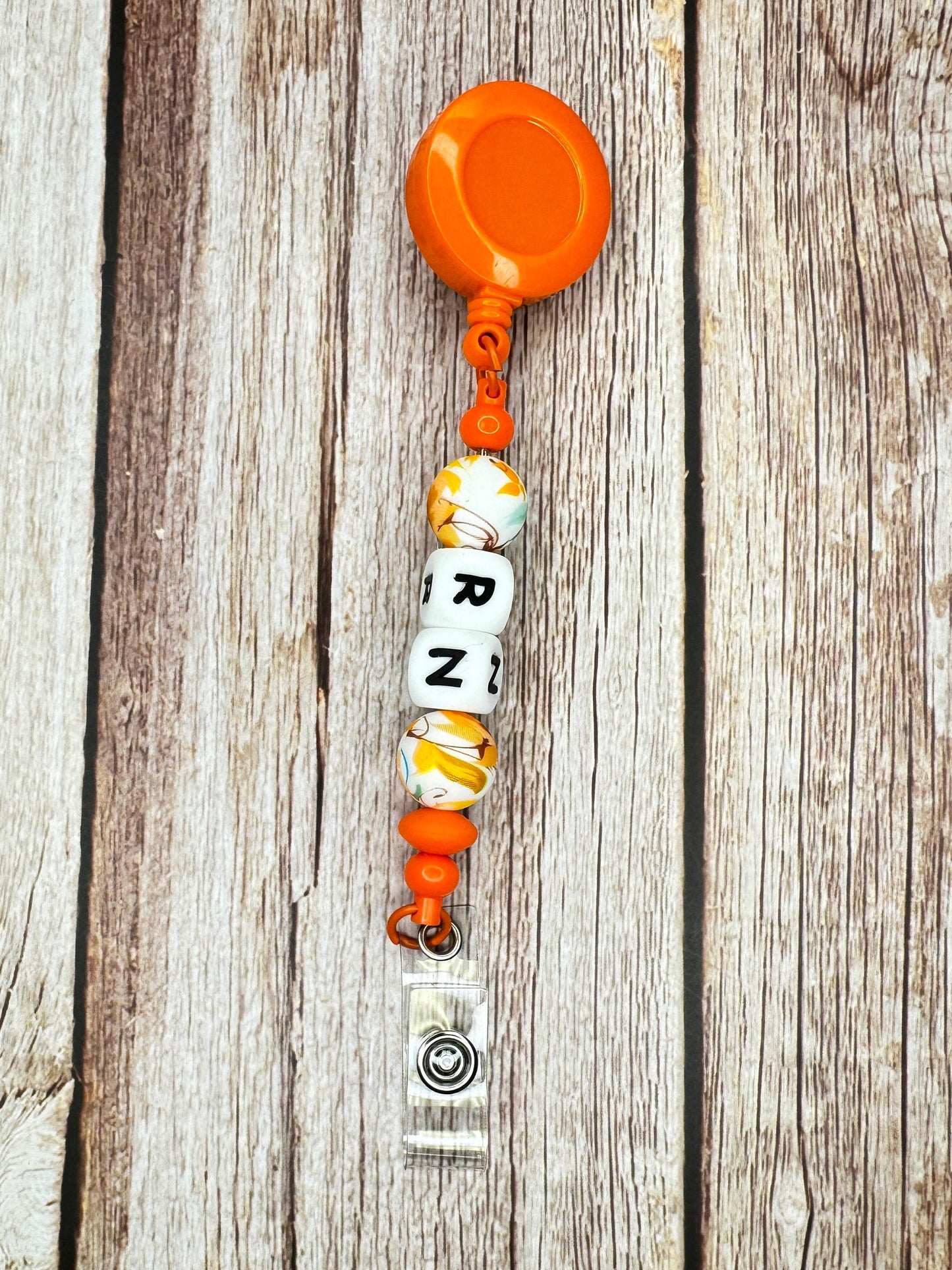 Custom RN Badge Reel: Silicone Beads, Nurse Gift