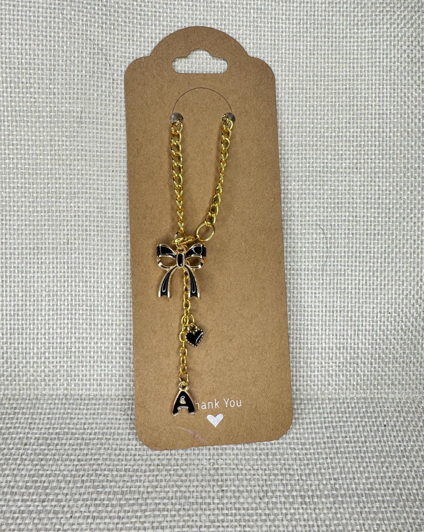 Enamel Tumbler Handle Charms in Black: Bow, Heart, Initial - Camino, Stanley, Yeti Compatible