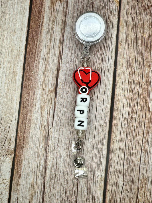RPN Badge Reel: Personalized Nurse ID Holder with Silicone Beads