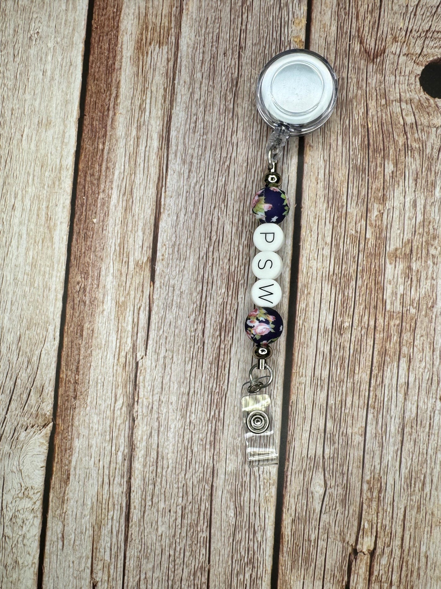 PSW Badge Reel: Retractable ID Holder with Silicone Beads