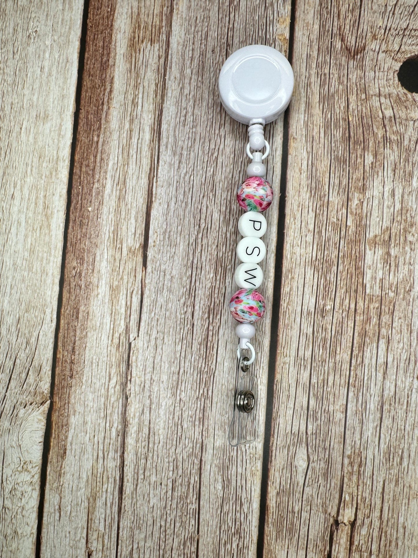 PSW Badge Reel: Retractable ID Holder with Silicone Beads