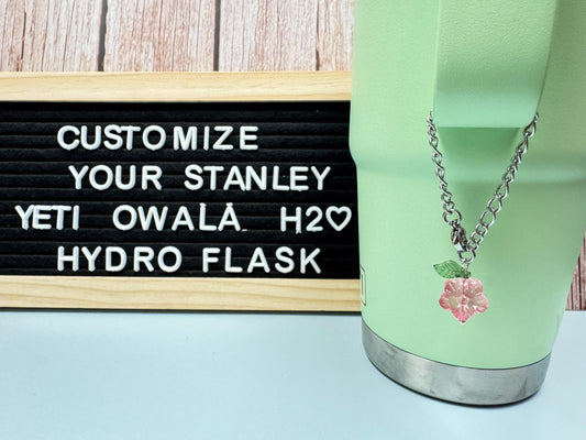 Acrylic Flower Tumbler Charm: Stanley Cup Accessory