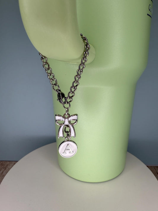 White A-Z avail  Custom Enamel Charms for Stanley Tumbler Handles – Personalize it Quencher, Gift for her, Olivia Rodrigo, Gift for Girl