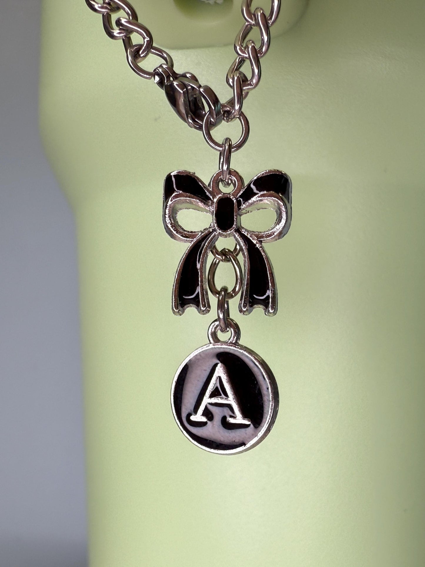 Black Letter A-Z avail Enamel Charms