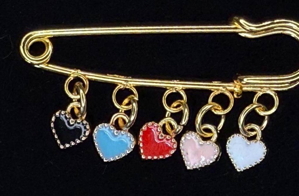 Hearts are Aflutter Pin Brooch – Valentine’s Day Collection | Gift for Her | Hat Pin | Bag Pin | Lapel Pin
