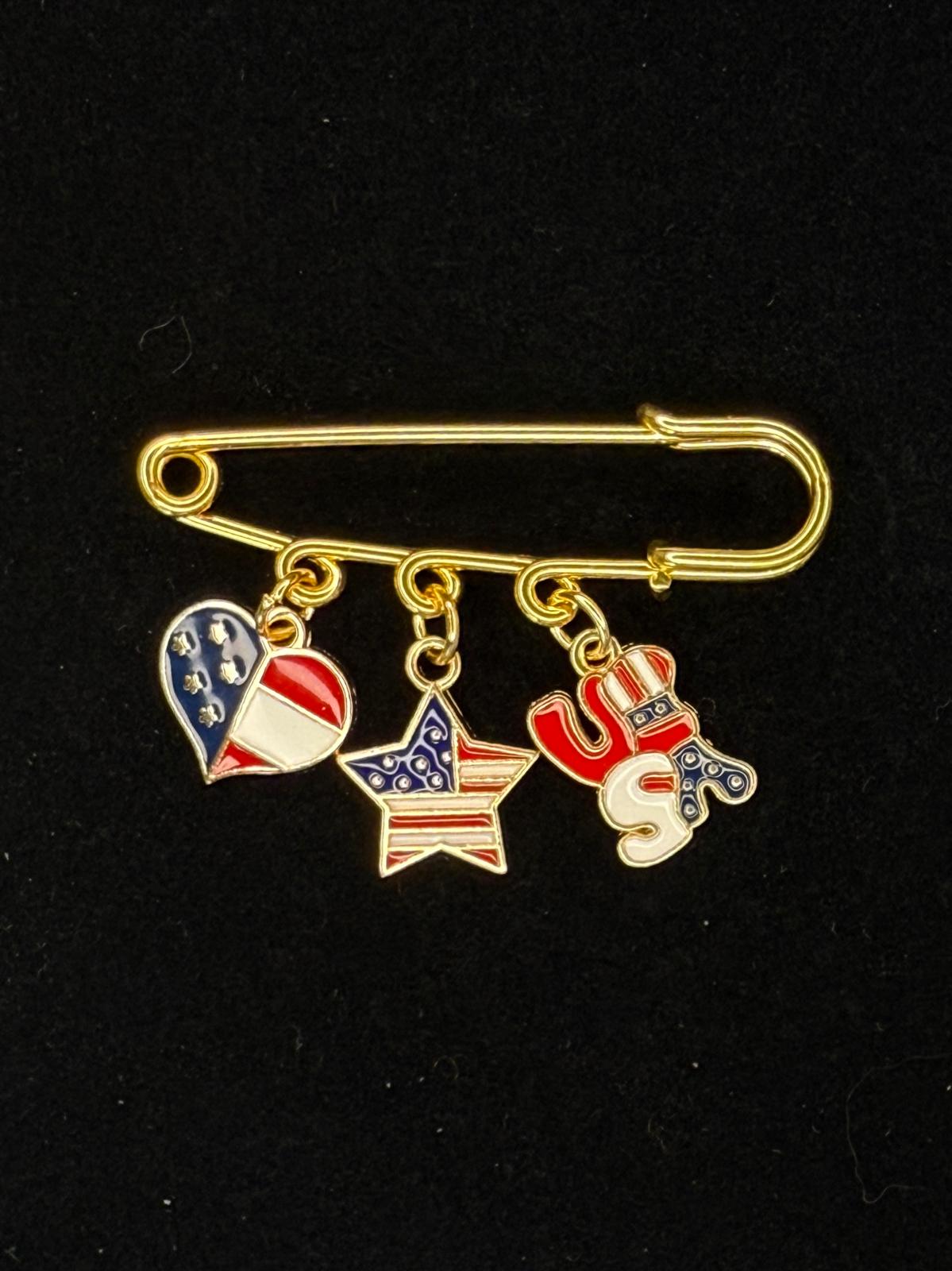 Fourth of July Pin Brooch – Kilt Pin Collection | Gift for Her | Hat Pin | Bag Pin | Lapel Pin
