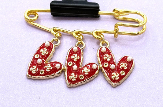 Hearts are Aflutter Pin Brooch – Valentine’s Day Collection | Gift for Her | Hat Pin | Bag Pin