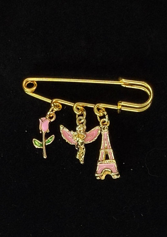 Paris Pin Brooch – Valentine’s Day Collection | Gift for Her | Hat Pin | Bag Pin | Lapel Pin