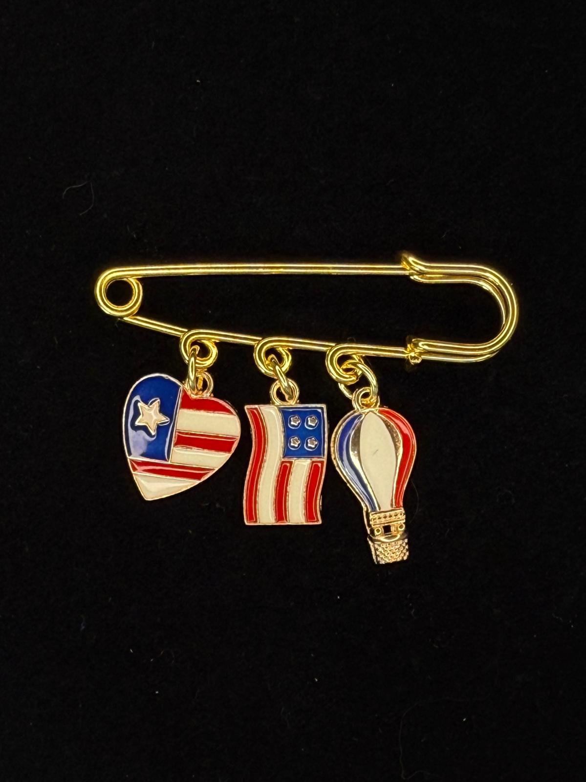 Fourth of July Pin Brooch – Kilt Pin Collection | Gift for Her | Hat Pin | Bag Pin | Lapel Pin