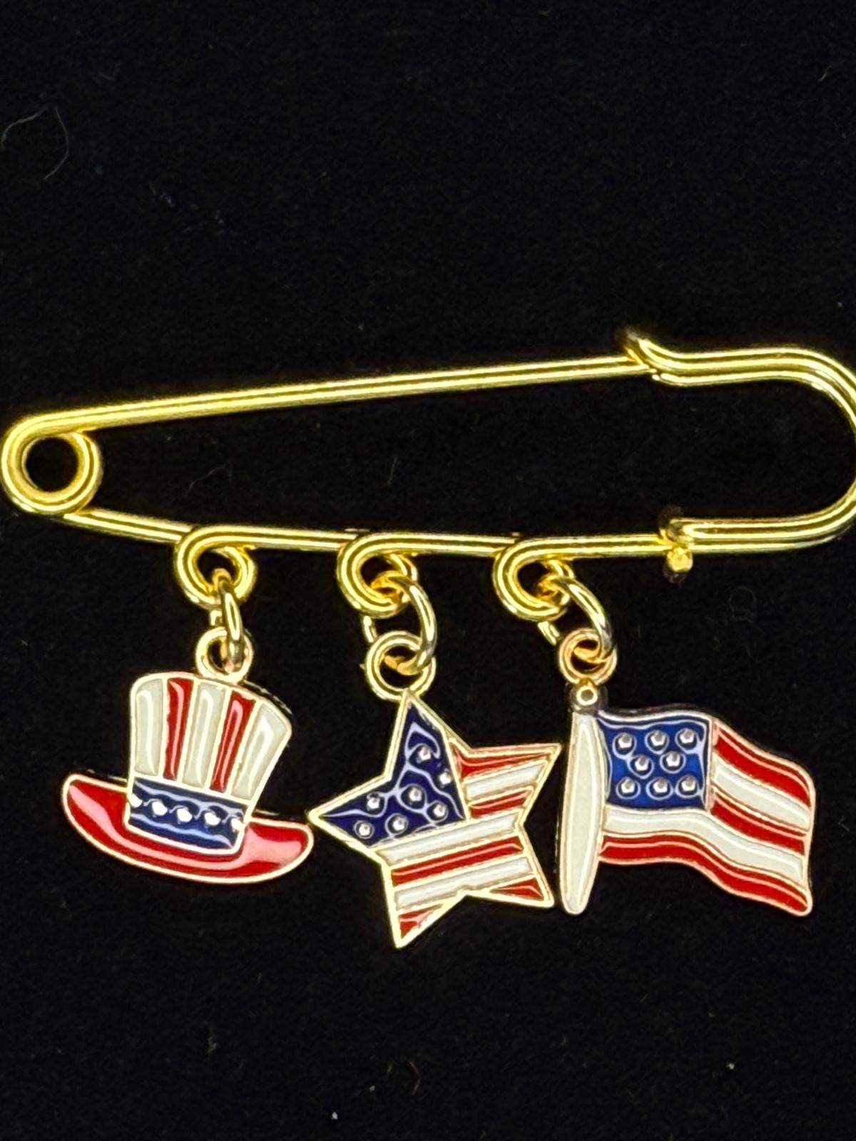 Fourth of July Pin Brooch – Kilt Pin Collection | Gift for Her | Hat Pin | Bag Pin | Lapel Pin