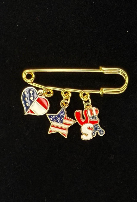 Fourth of July Pin Brooch – Kilt Pin Collection | Gift for Her | Hat Pin | Bag Pin | Lapel Pin