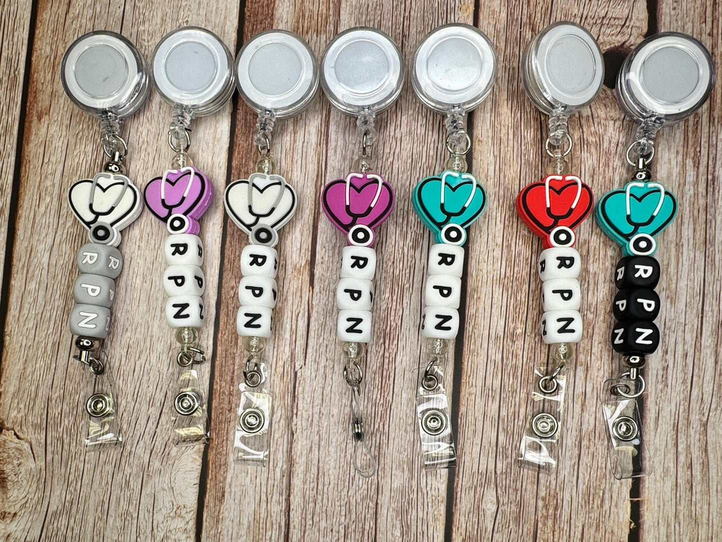 RPN Badge Reel: Personalized Nurse ID Holder with Silicone Beads
