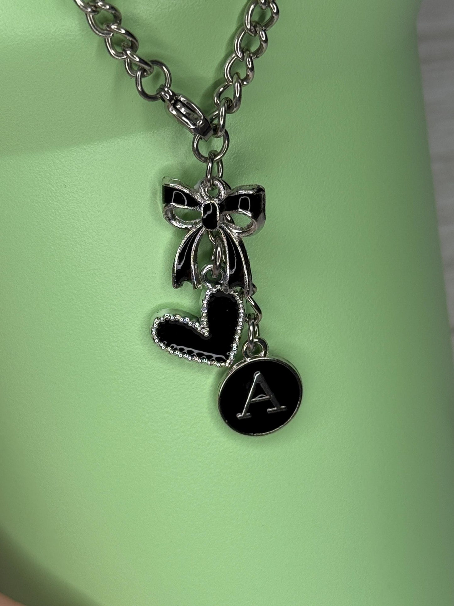 Black Letter A-Z avail Enamel Charms with large heart for Stanley – Quencher, Gift for her, Olivia Rodrigo, Gift for Girl, Camino Yeti