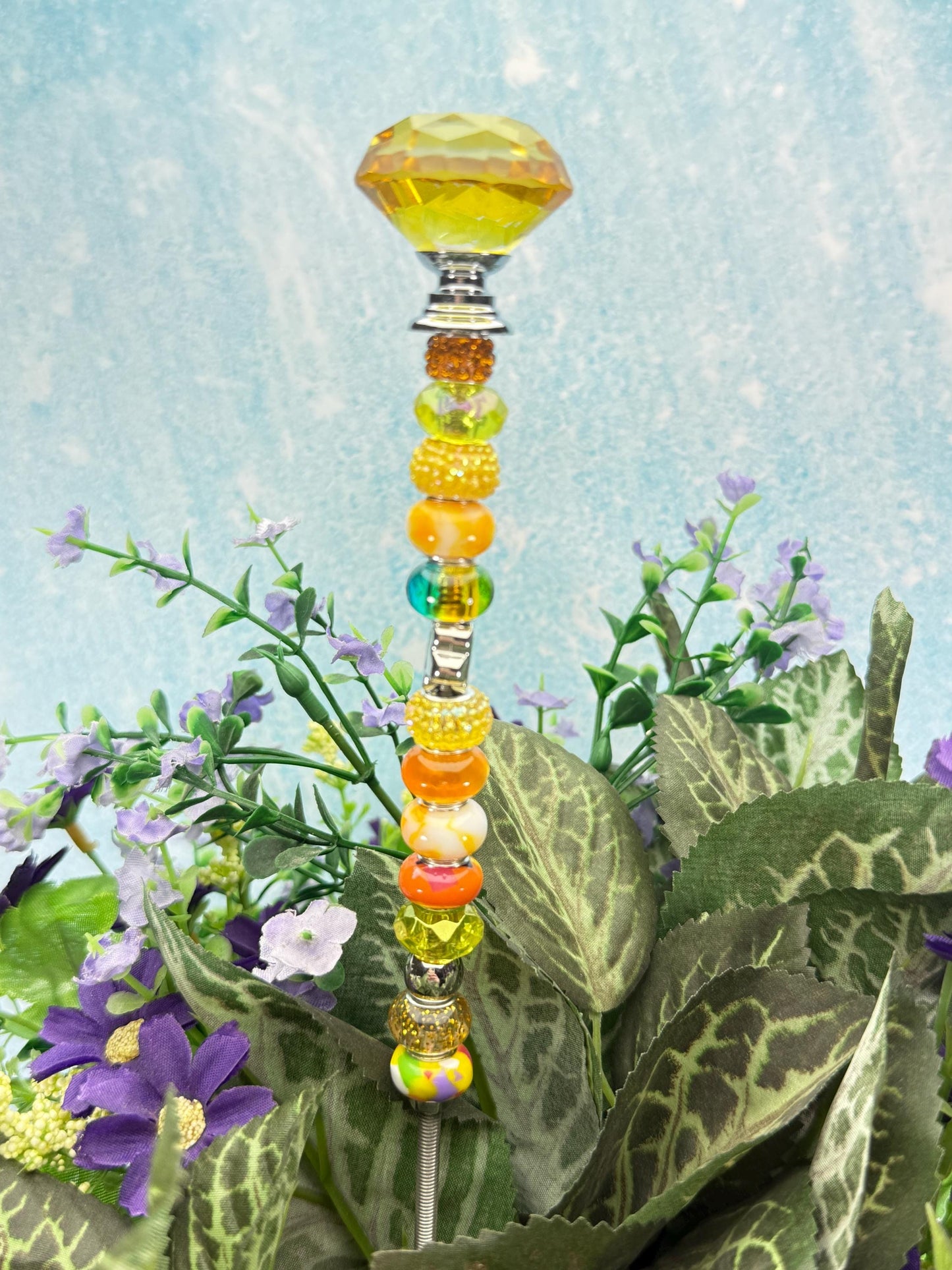 Fairy Garden Suncatcher Stakes Diamond Glass Topper