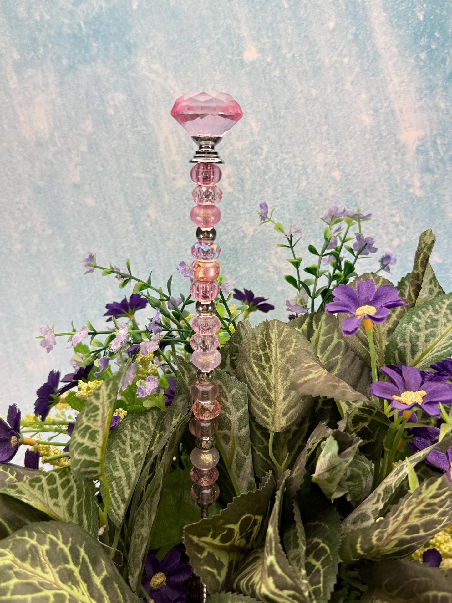 Fairy Garden Suncatcher Stakes Diamond Glass Topper