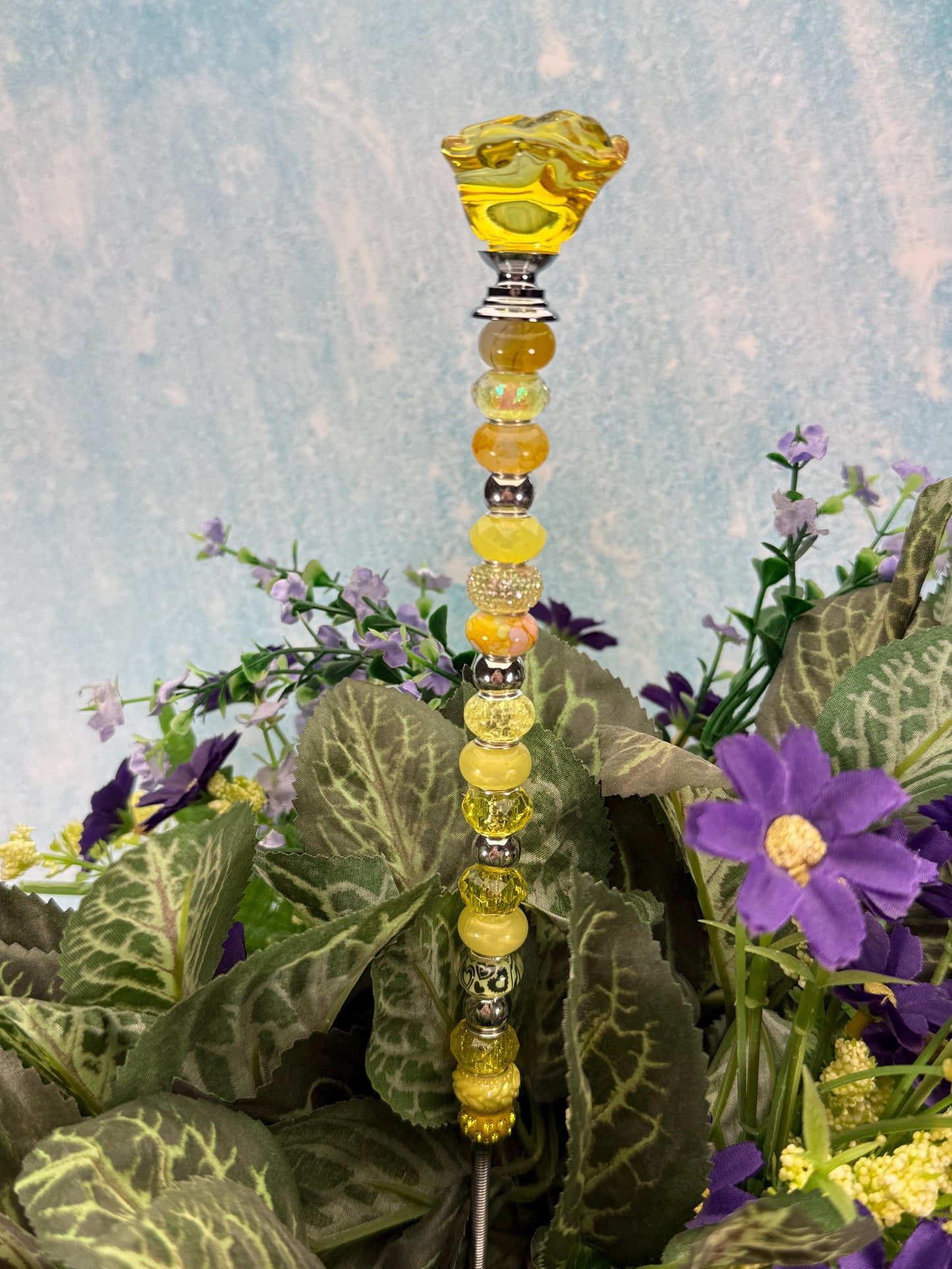 Radiant Blooms Glass Suncatcher Stakes | Permanent Flowers