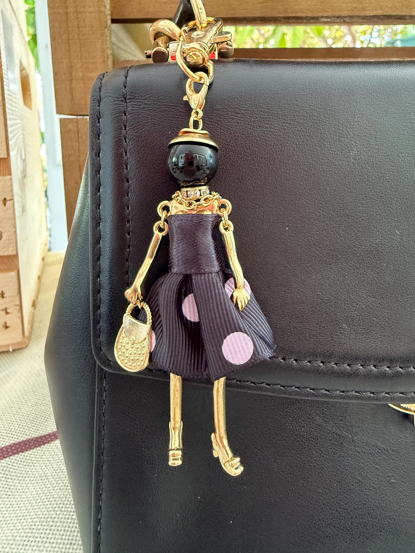 Bijou Dolls | Gold-Plated Fashion Figurine Purse Charm | Collectible Bag Jewelry