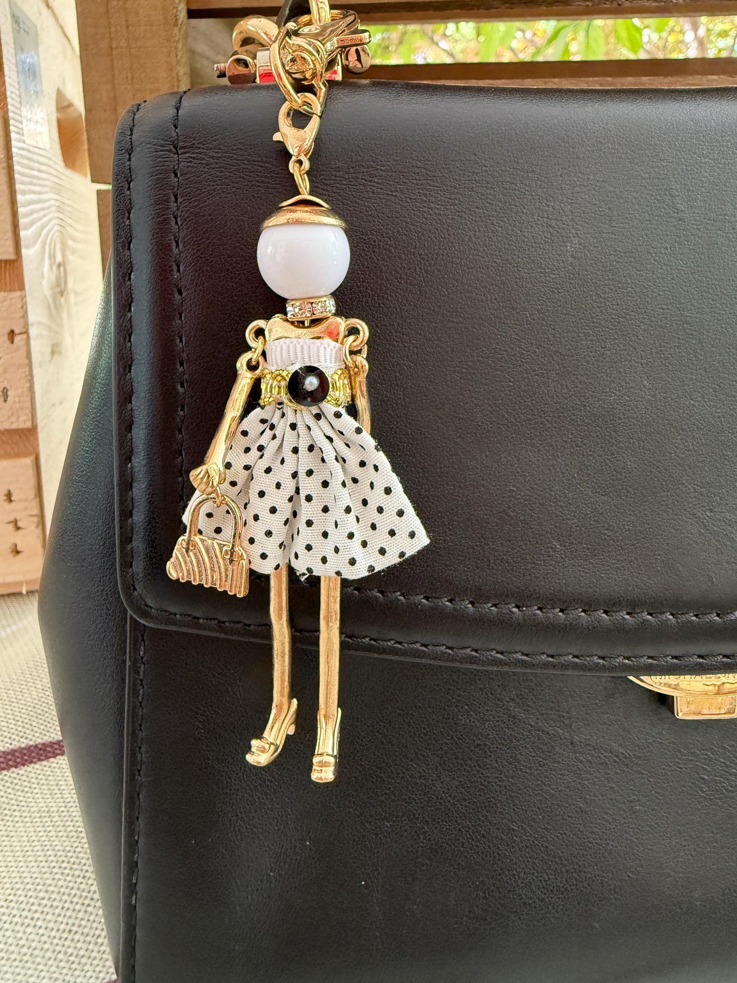 Bijou Dolls | Gold-Plated Fashion Figurine Purse Charm | Collectible Bag Jewelry