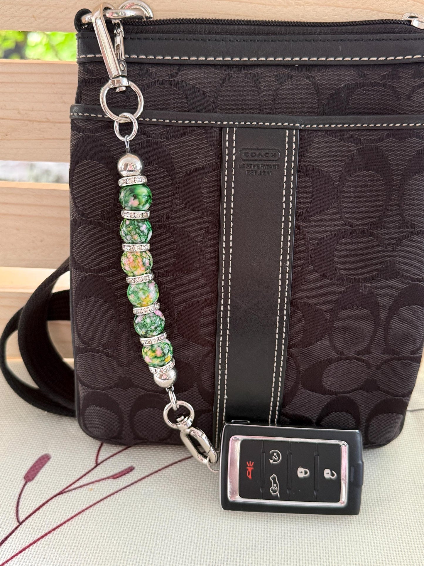 Beaded Purse Key Finder: Handmade Handbag Charm Jewelry