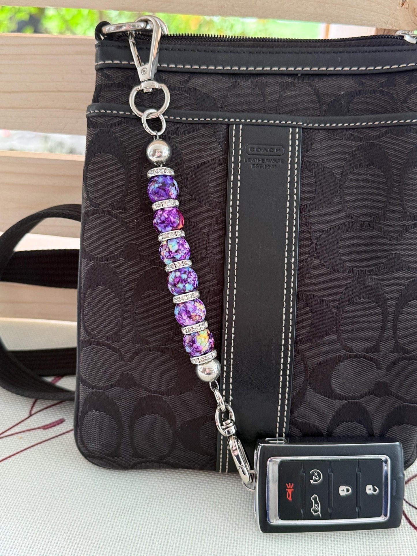 Beaded Purse Key Finder: Handmade Handbag Charm Jewelry