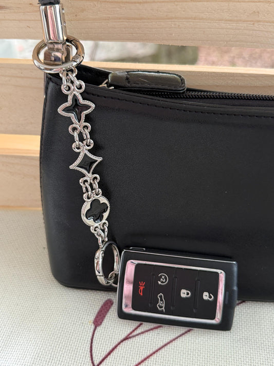 Silver coloured Purse Key Finder: Handmade Handbag Charm Jewelry