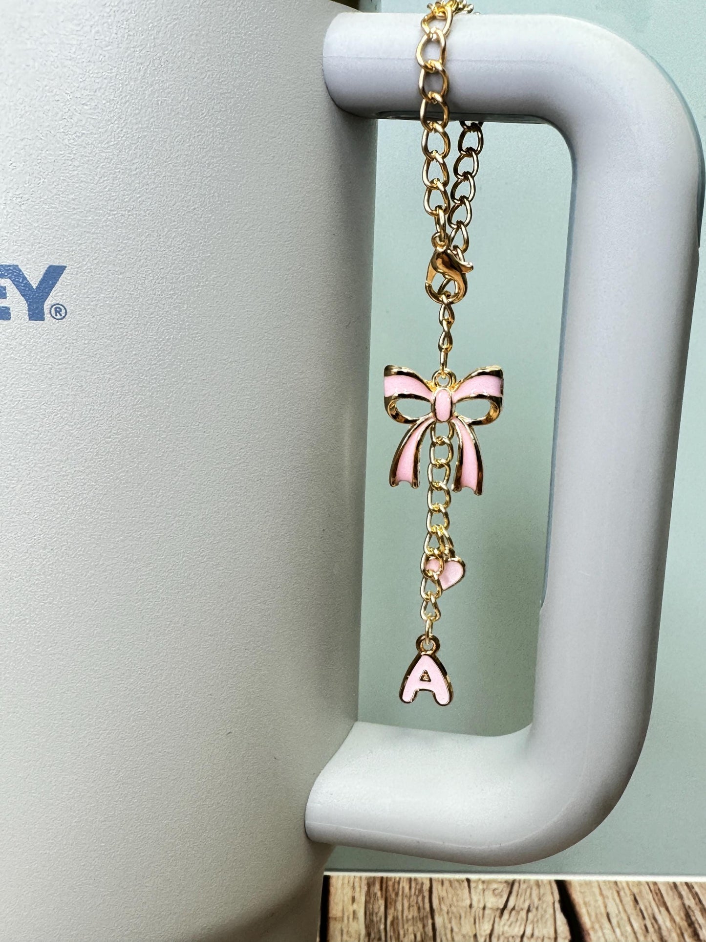 Monogram Charms | Personalized Enamel Charms for Tumblers Bags Purses | Stanley Yeti Camino Bag Accessories | Pink White Black