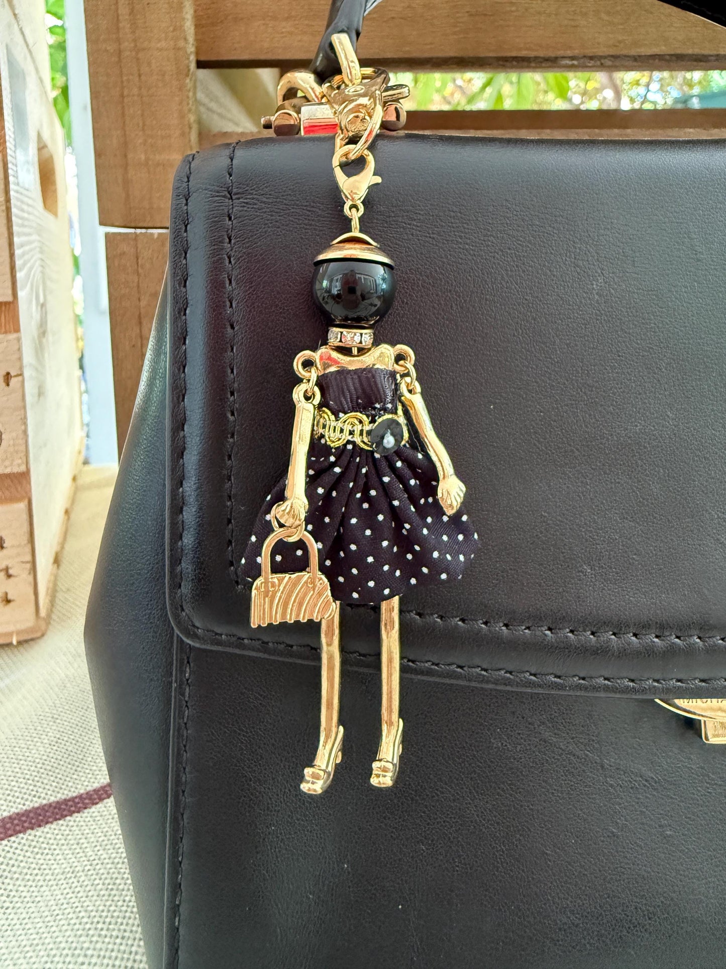 Bijou Dolls | Gold-Plated Fashion Figurine Purse Charm | Collectible Bag Jewelry