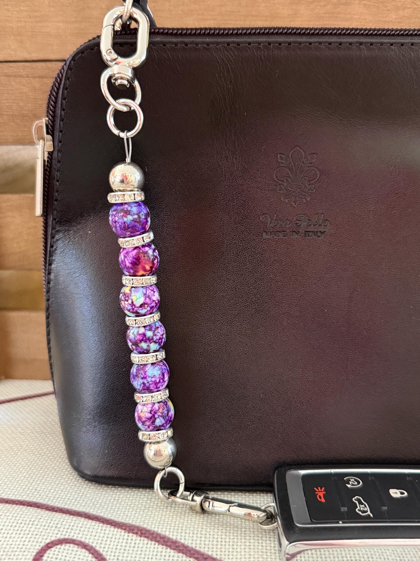 Beaded Purse Key Finder: Handmade Handbag Charm Jewelry