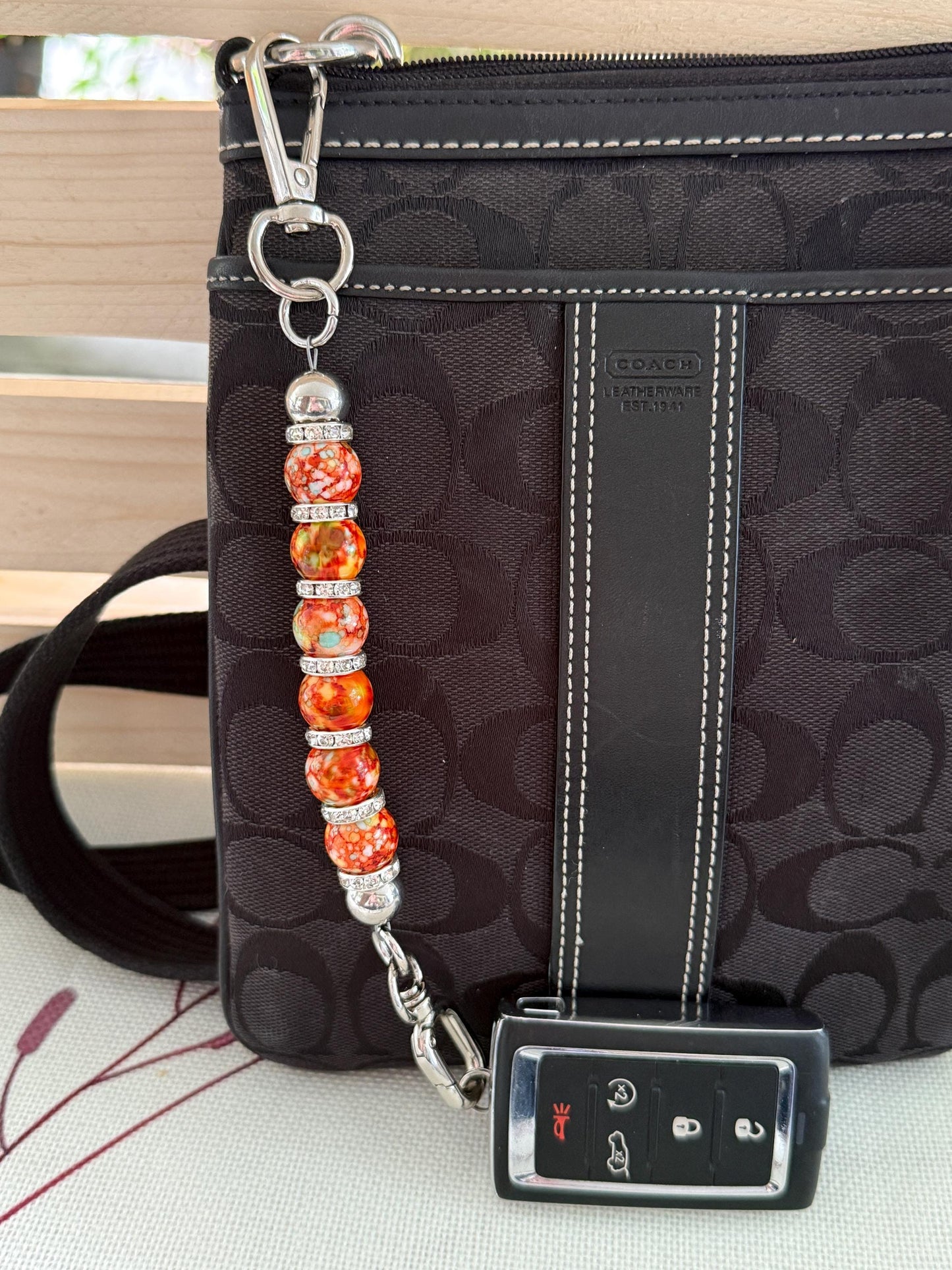 Beaded Purse Key Finder: Handmade Handbag Charm Jewelry