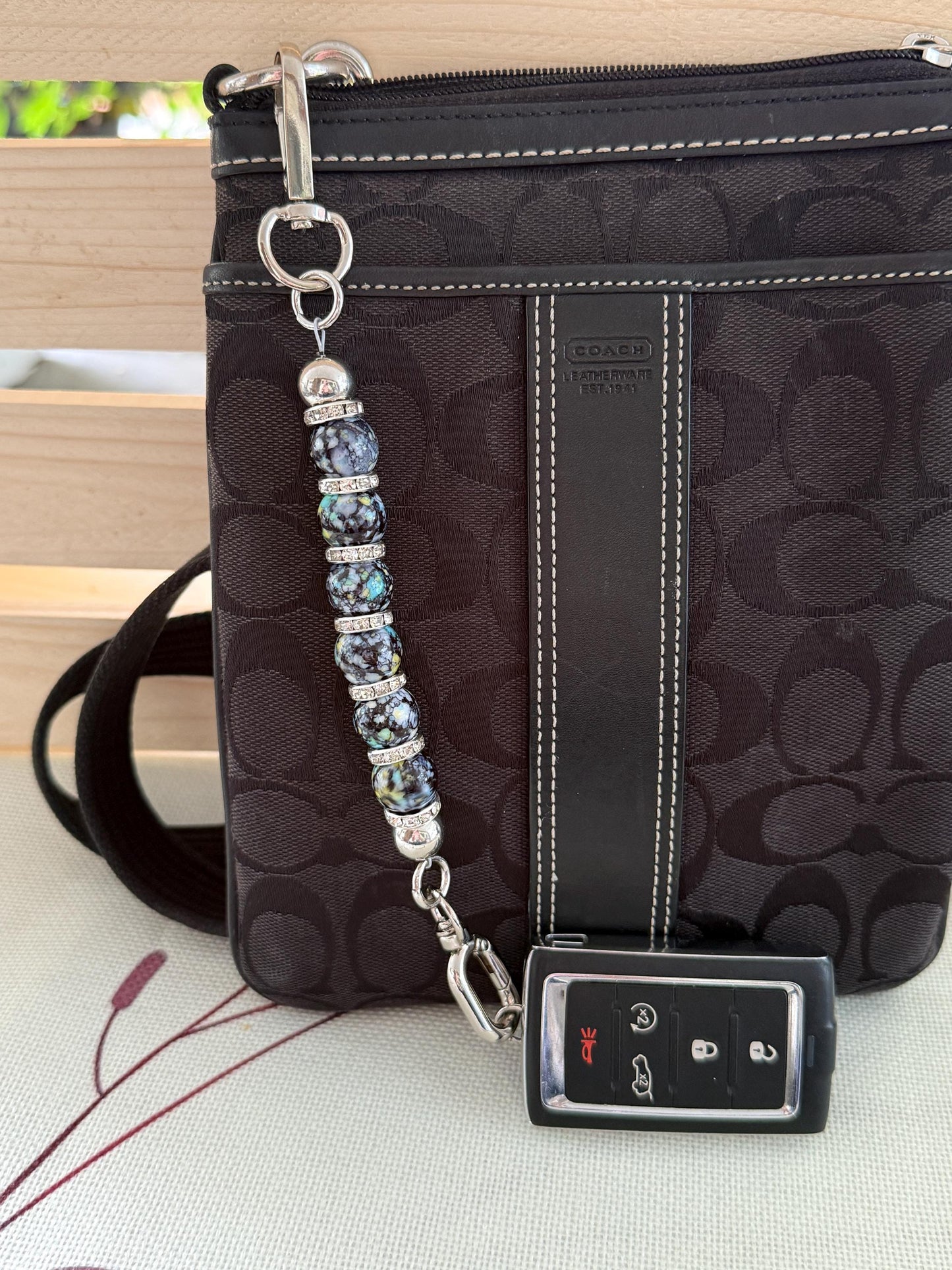 Beaded Purse Key Finder: Handmade Handbag Charm Jewelry
