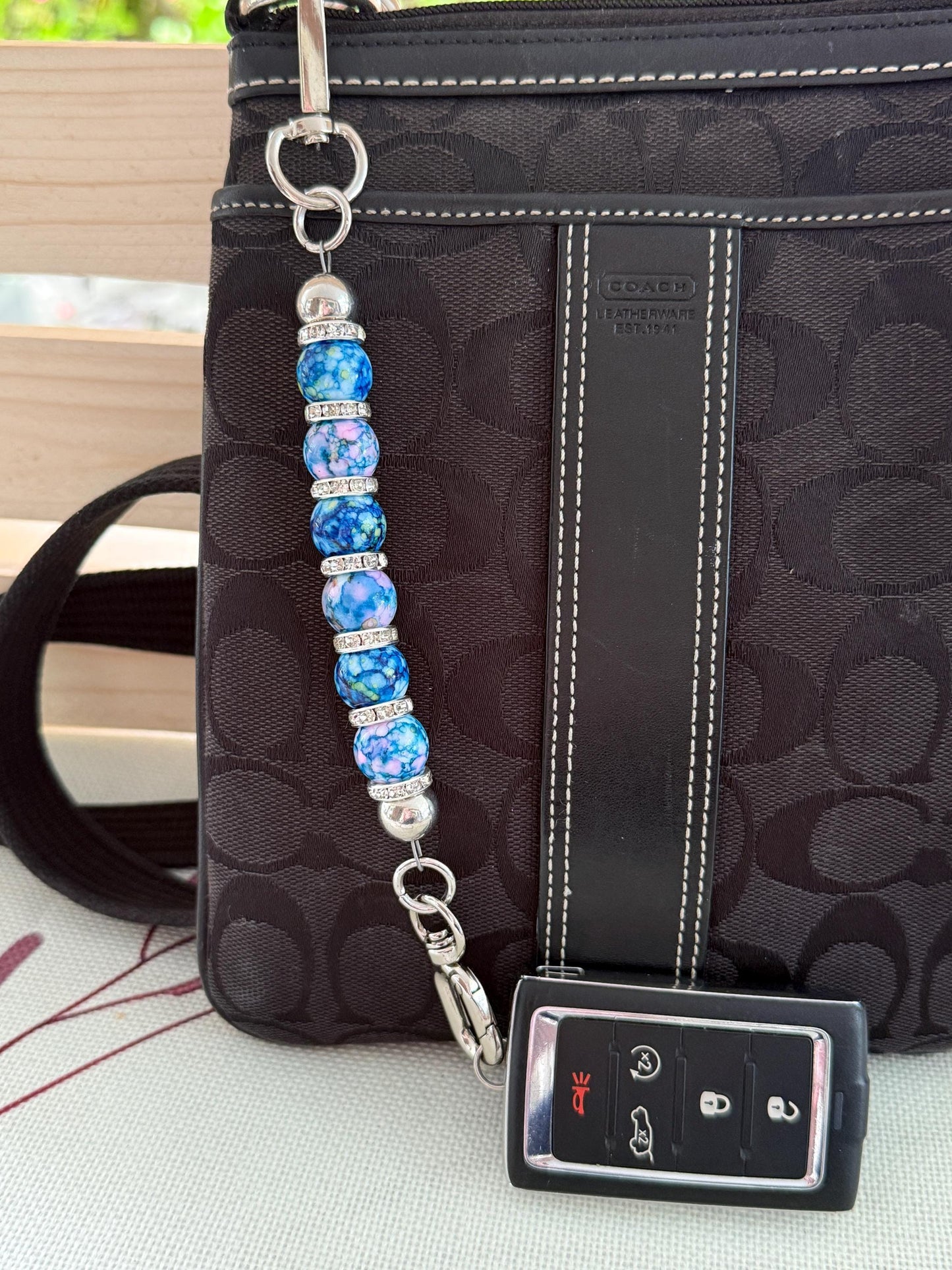 Beaded Purse Key Finder: Handmade Handbag Charm Jewelry