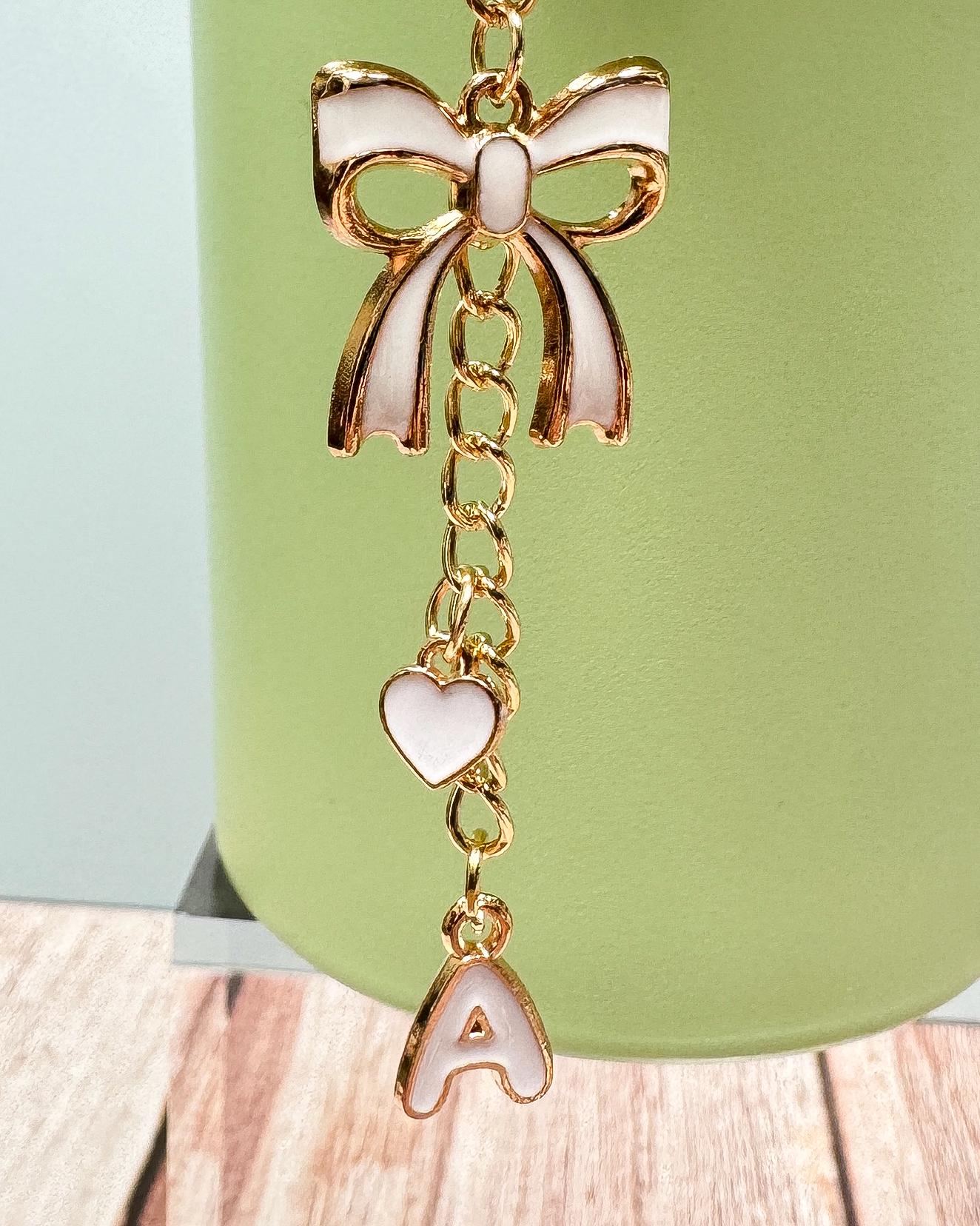 Monogram Charms | Personalized Enamel Charms for Tumblers Bags Purses | Stanley Yeti Camino Bag Accessories | Pink White Black