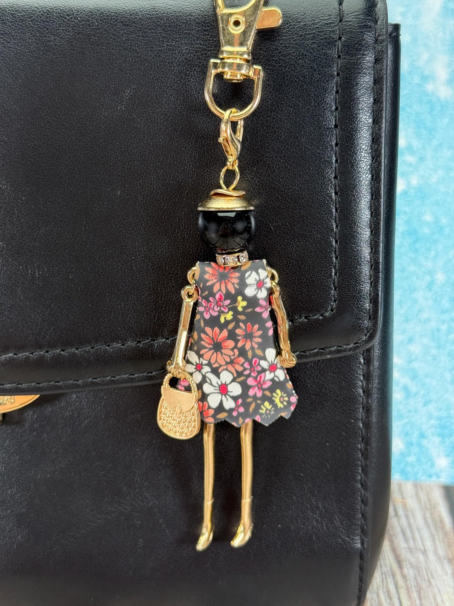 Bijou Dolls | Gold-Plated Fashion Figurine Purse Charm | Collectible Bag Jewelry