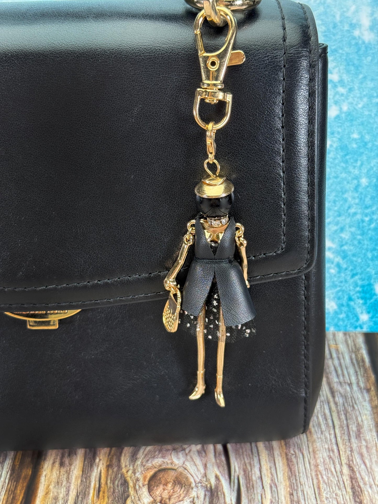 Bijou Dolls | Gold-Plated Fashion Figurine Purse Charm | Collectible Bag Jewelry