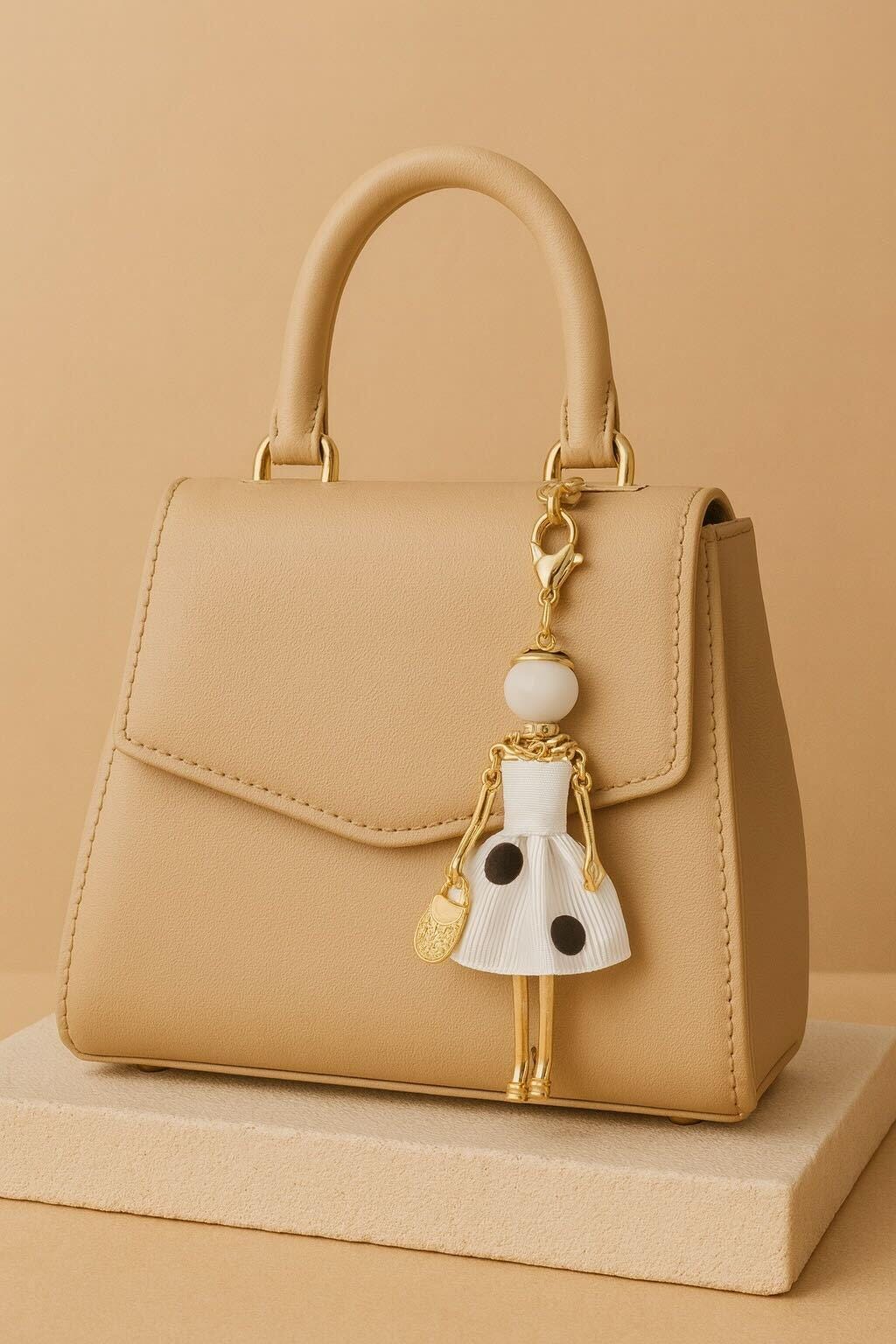 Bijou Dolls | Gold-Plated Fashion Figurine Purse Charm | Collectible Bag Jewelry