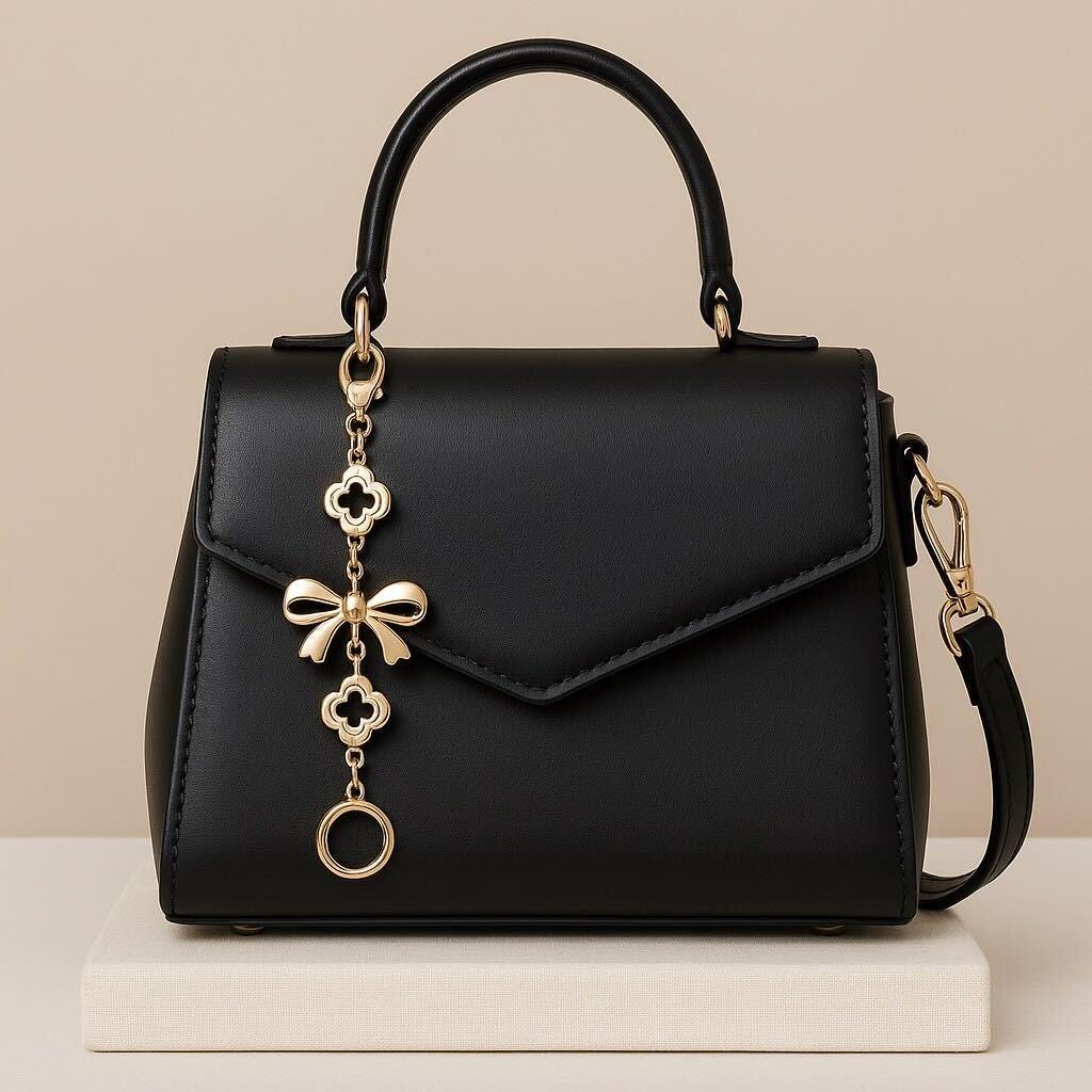 Keyfob Purse Clip | Gold Metal Chain Accent | Convertible Wristlet & Bag Accessory