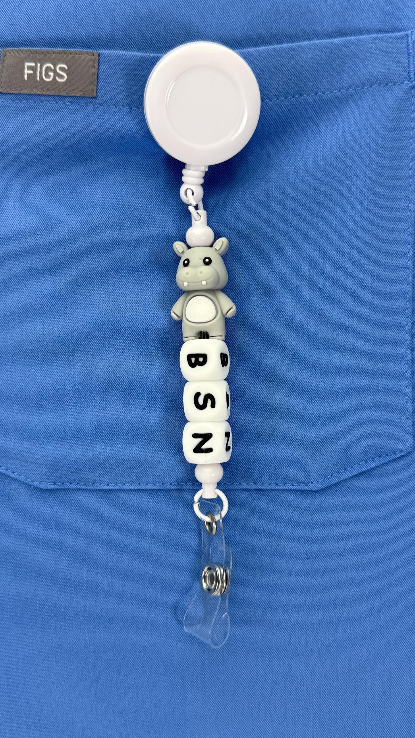 Animal Badge Reel: Mouse, Flower, & Silicone Beads - Retractable ID Clip