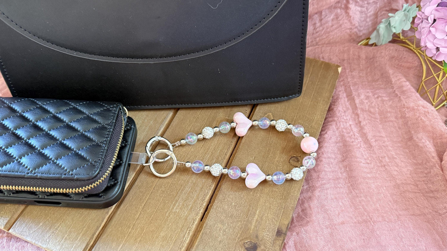 Keyfob Purse Clip | Silver Metal Chain Accent | Convertible Wristlet & Bag Accessory