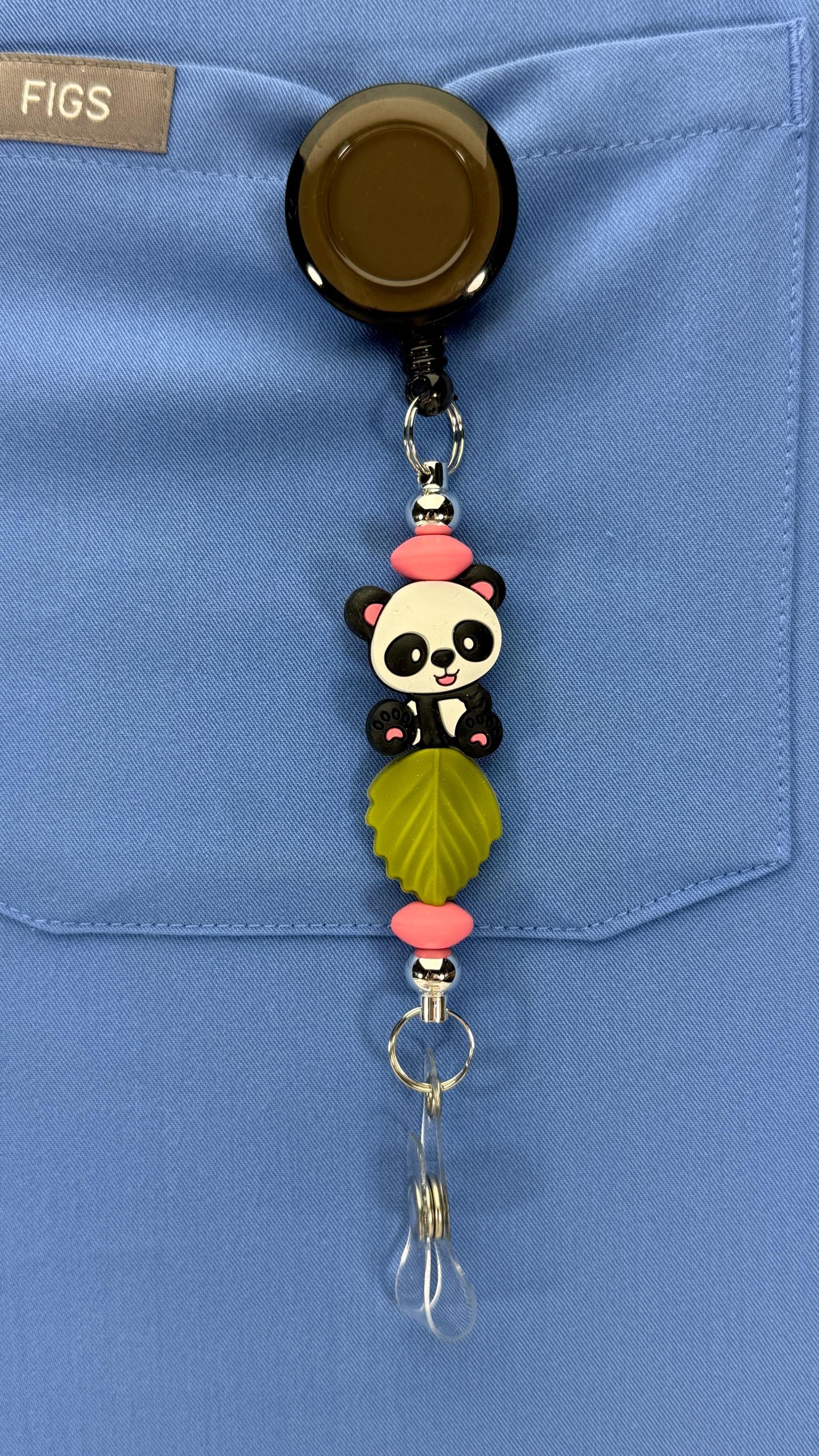 Animal Badge Reel: Mouse, Flower, & Silicone Beads - Retractable ID Clip