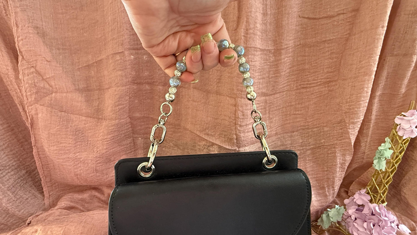 Keyfob Purse Clip | Silver Metal Chain Accent | Convertible Wristlet & Bag Accessory