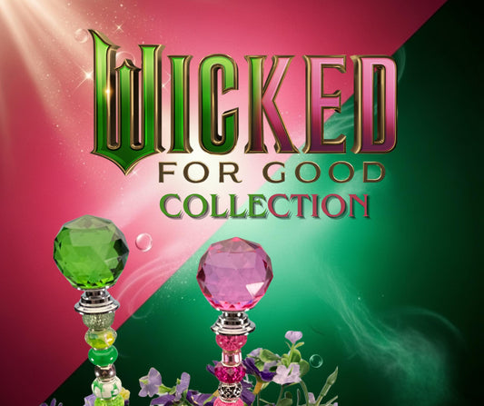 Wicked collection Fairy Garden Suncatcher Stakes – 15” Beaded Plant Decor with Glass Topper