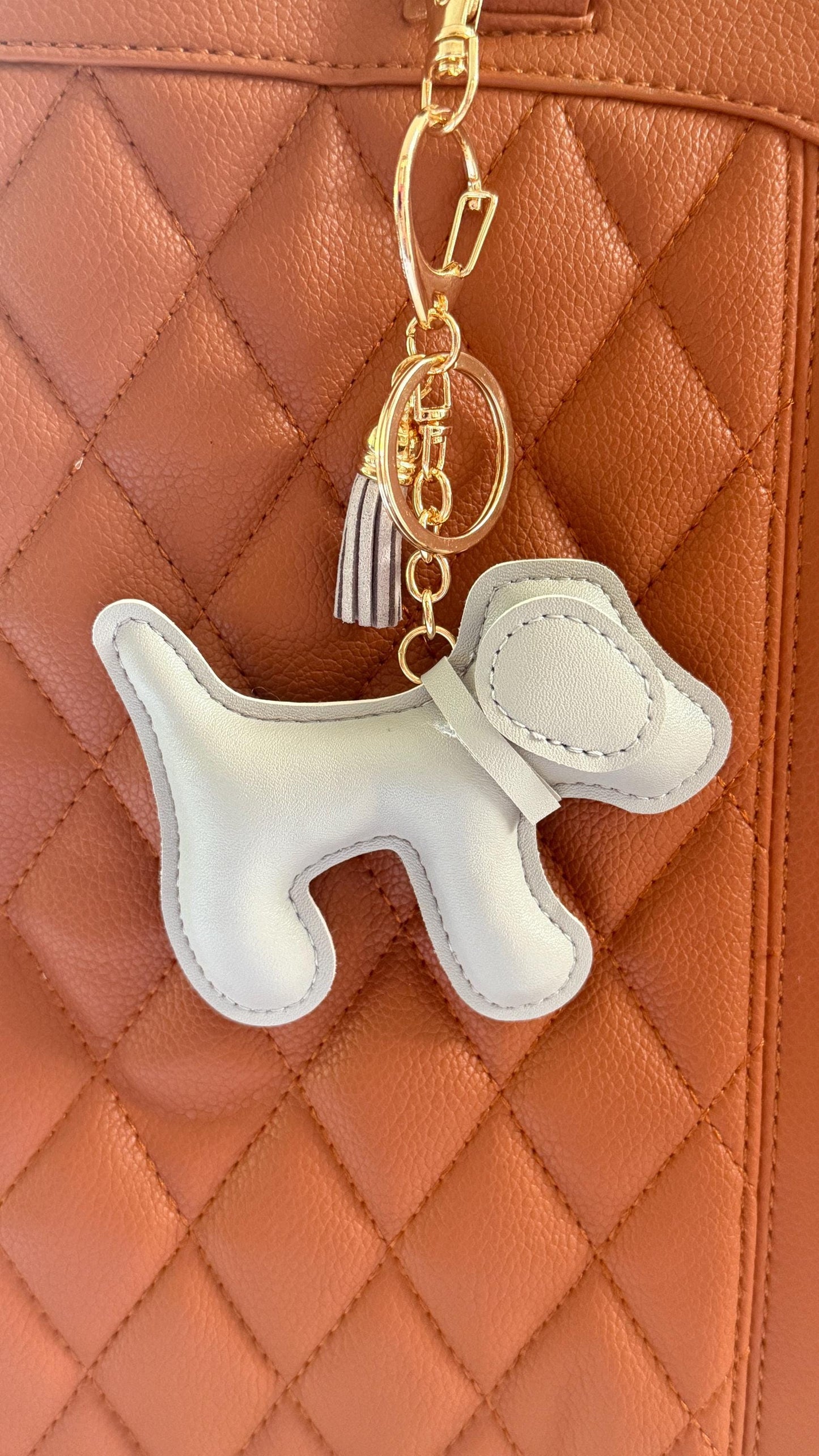 Dog Purse Pet Charm – 3–4" Vegan Leather Bag Accessory | Faux Leather Dog Keychain for Handbags, Totes & Backpacks | Gift for Dog Lovers