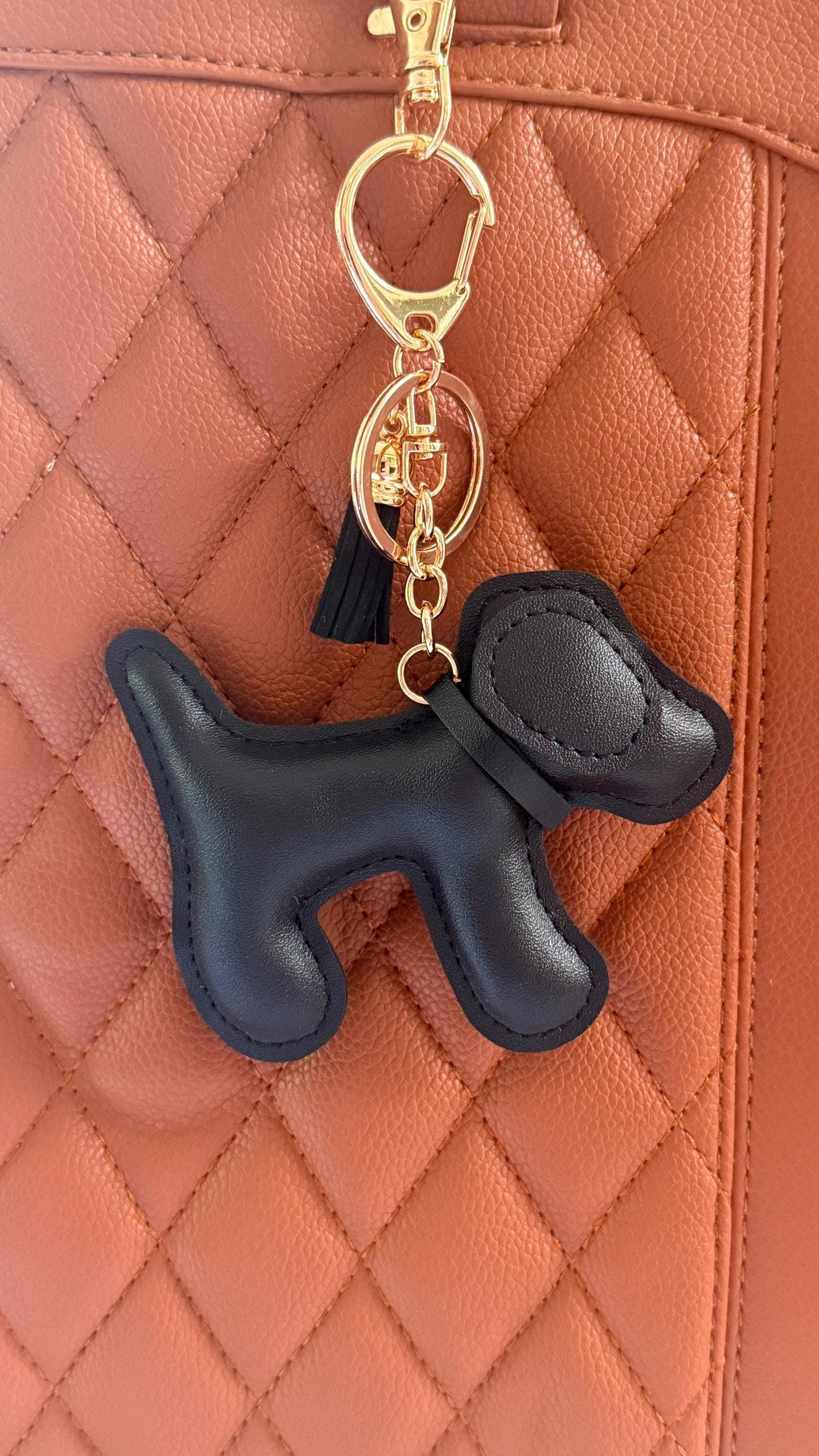 Dog Purse Pet Charm – 3–4" Vegan Leather Bag Accessory | Faux Leather Dog Keychain for Handbags, Totes & Backpacks | Gift for Dog Lovers