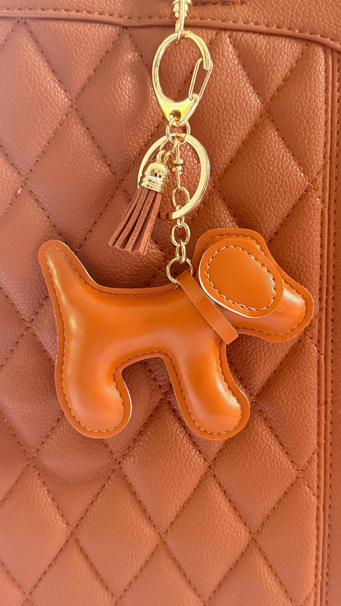Dog Purse Pet Charm – 3–4" Vegan Leather Bag Accessory | Faux Leather Dog Keychain for Handbags, Totes & Backpacks | Gift for Dog Lovers