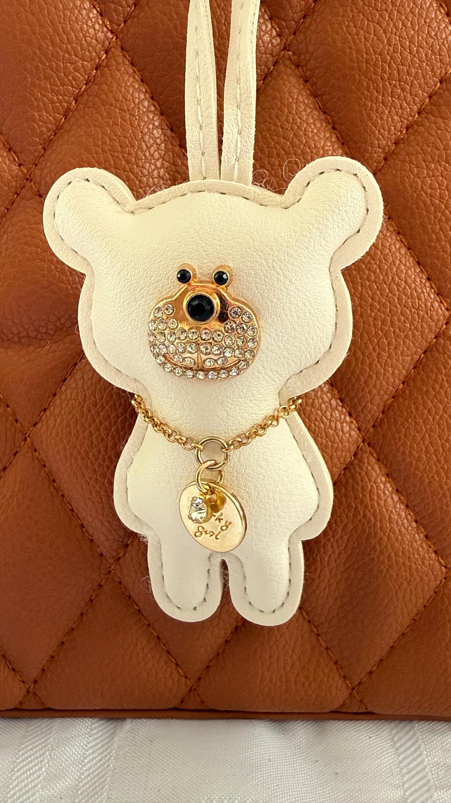 Bear Purse Charm | Vegan Leather Bag Accessory