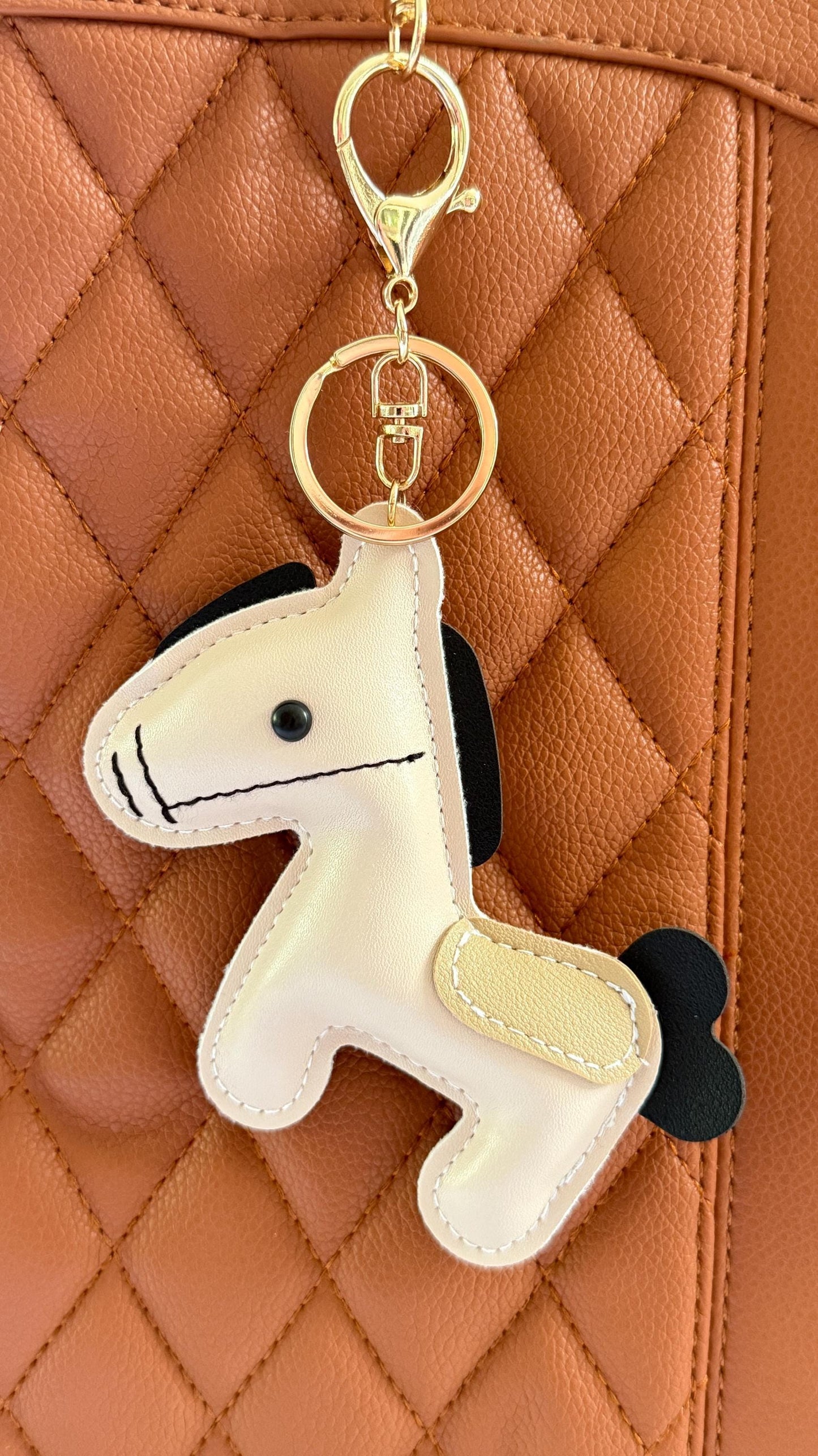 Purse Pets Cat, Bunny, Dragon & Horse Bag Charms | 4" Vegan Leather Keychains for Handbags, Backpacks  Totes | Cute Gift for Her