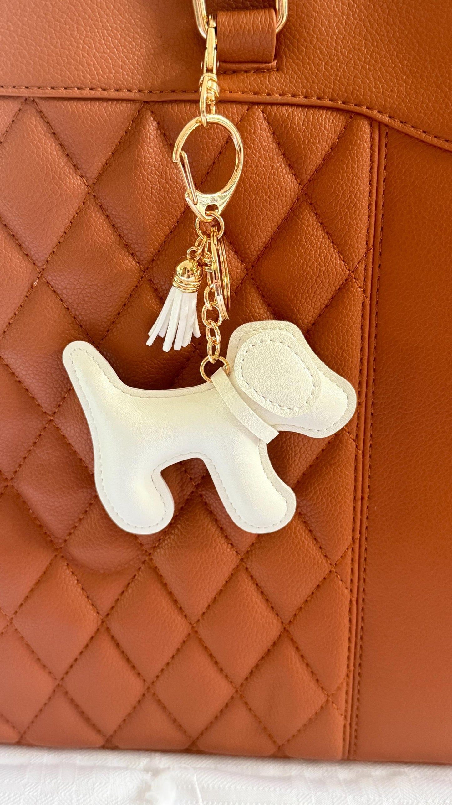 Dog Purse Pet Charm – 3–4" Vegan Leather Bag Accessory | Faux Leather Dog Keychain for Handbags, Totes & Backpacks | Gift for Dog Lovers