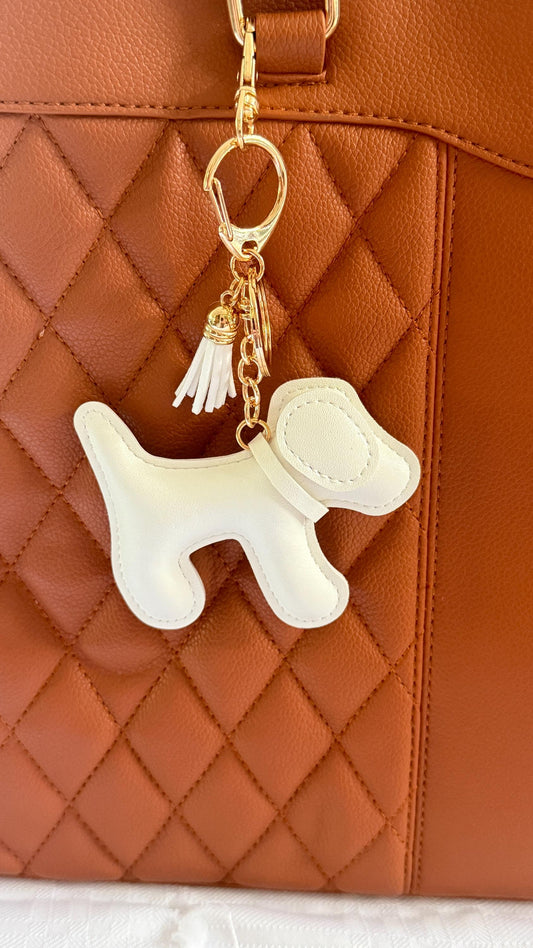 Dog Purse Pet Charm – 3–4" Vegan Leather Bag Accessory | Faux Leather Dog Keychain for Handbags, Totes & Backpacks | Gift for Dog Lovers